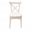 Crossback stoel wit met zitkussen