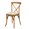 Crossback stoel hout met zitkussen
