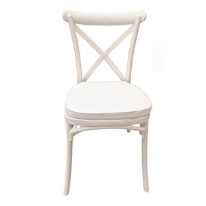 Crossback stoel wit met zitkussen Crossback stoel wit met zitkussen
