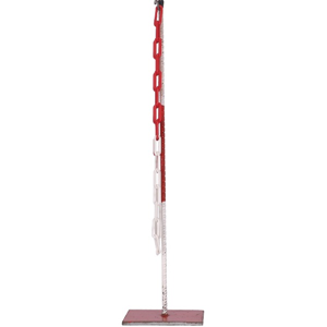 Afzetpaaltje met ketting rood/wit