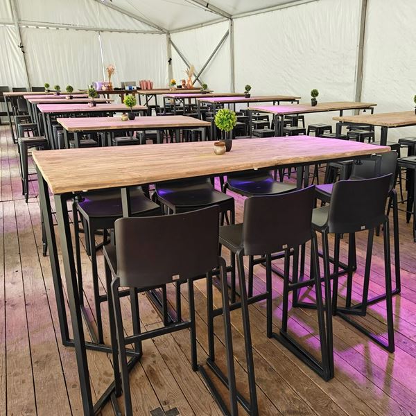 Statafel Tribo XL Zwart - Steigerhout Old Look 180x80cm