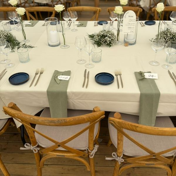 Crossback stoel hout met zitkussen