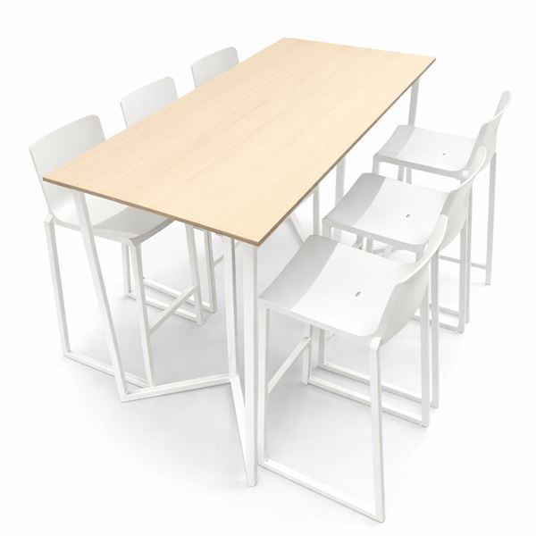 Statafel Tribo XL Wit - Oak 180x80cm Statafel Tribo XL Wit - Oak 180x80cm