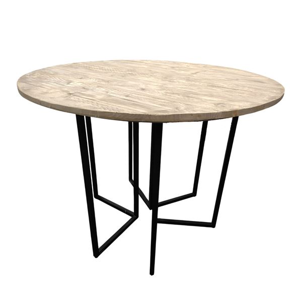 Ronde statafel Tribo 150cm diam.- Zwart - Steigerhout Old Look 