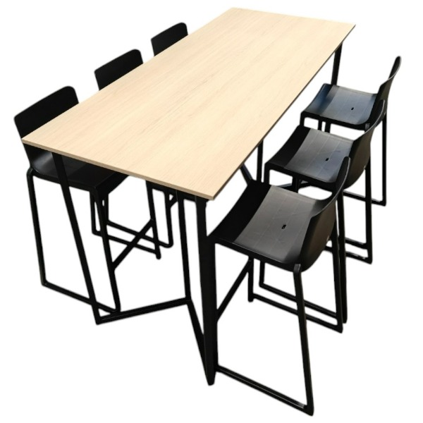 Statafel Tribo XL Zwart - Oak 180x80cm