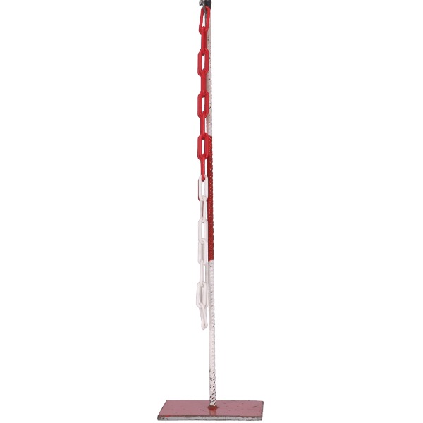 Afzetpaaltje met ketting rood/wit