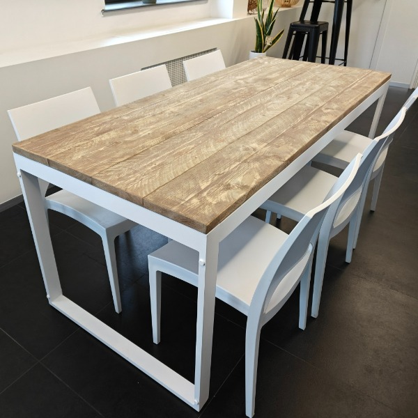 Klaptafel Cubic White Old look 180x80cm