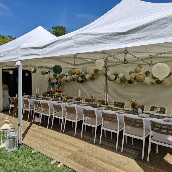 Stapelstoel Monaco wit met zitkussen