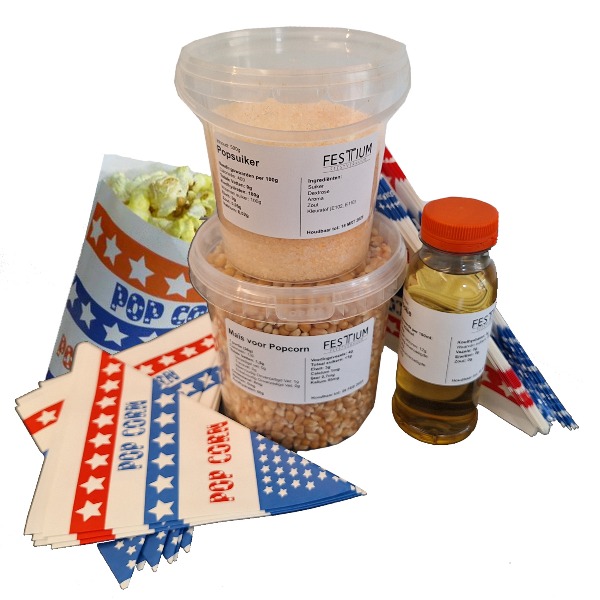 Ingrediënten popcorn - zakjes (50stuks)